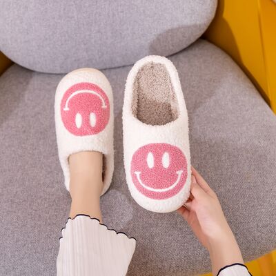 Melody Pink Smiley Face Slippers