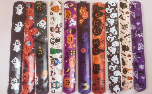 Halloween Printed Slap Bracelets - Pack of 3 - Random Selections