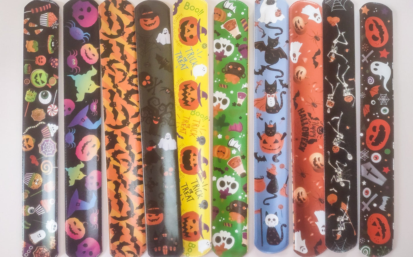 Halloween Printed Slap Bracelets - Pack of 3 - Random Selections