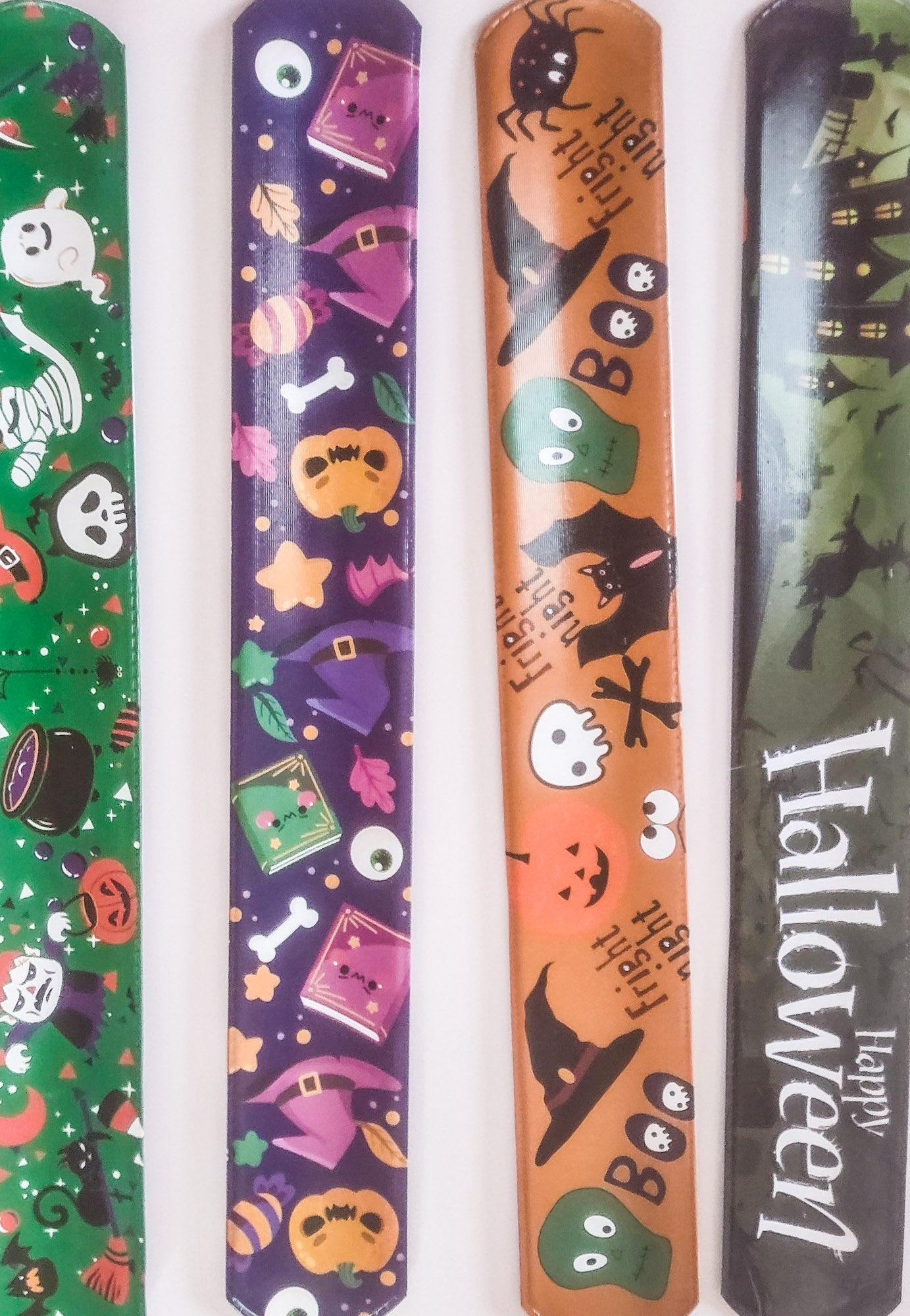 Halloween Printed Slap Bracelets - Pack of 3 - Random Selections