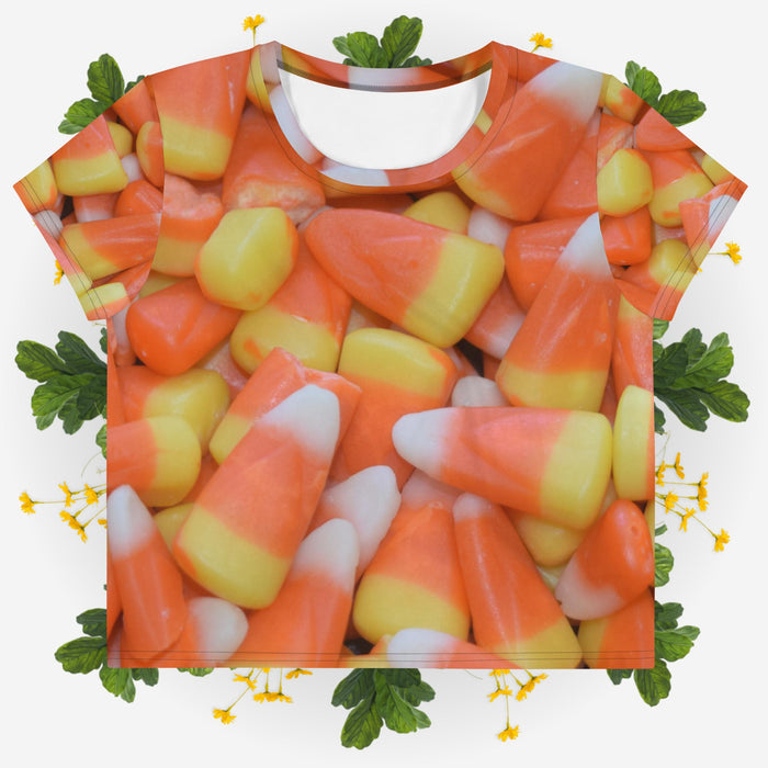 Candy Corn All-Over Print Crop Tee