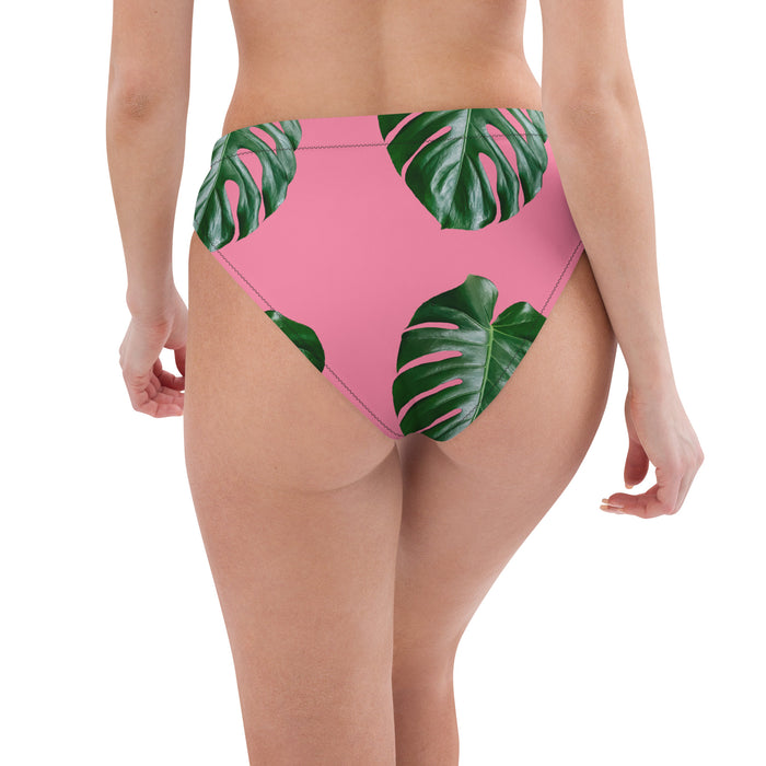 Palm Frond Pin Recycled High-waisted Bikini Bottom