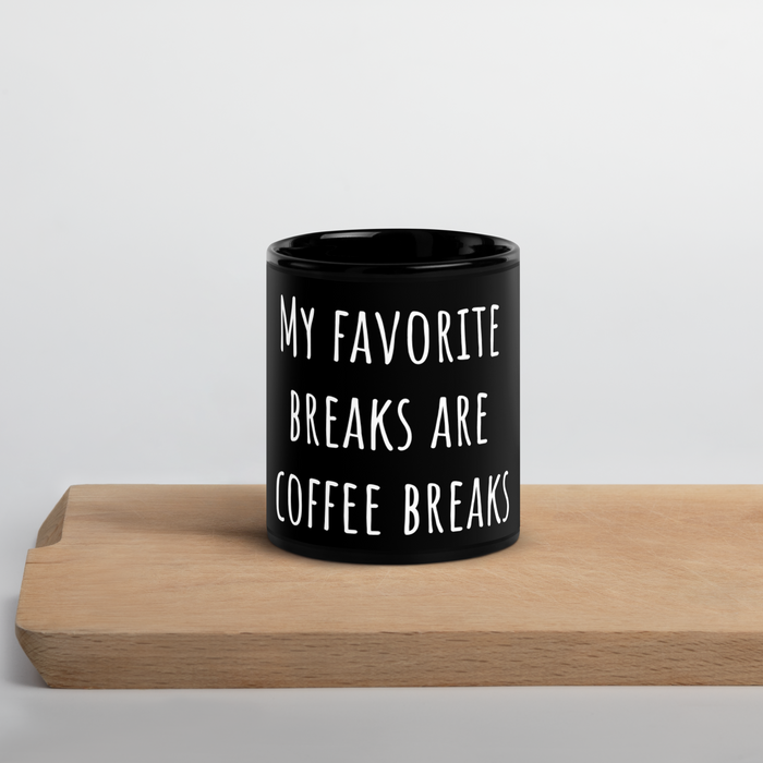 Black Glossy Mug - Coffee Breaks