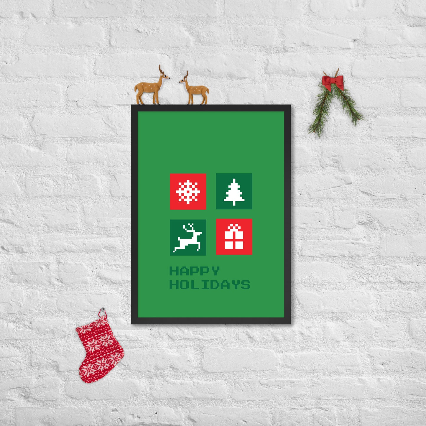 Happy Holidays Framed Matte Paper Poster
