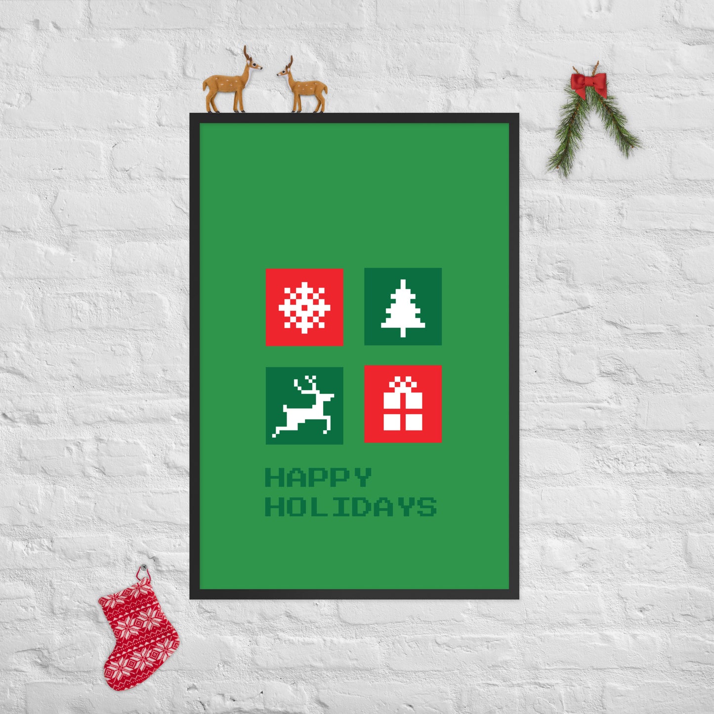 Happy Holidays Framed Matte Paper Poster