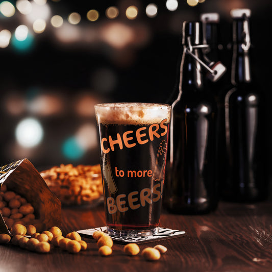 Cheers to More Beers Shaker Pint Glass