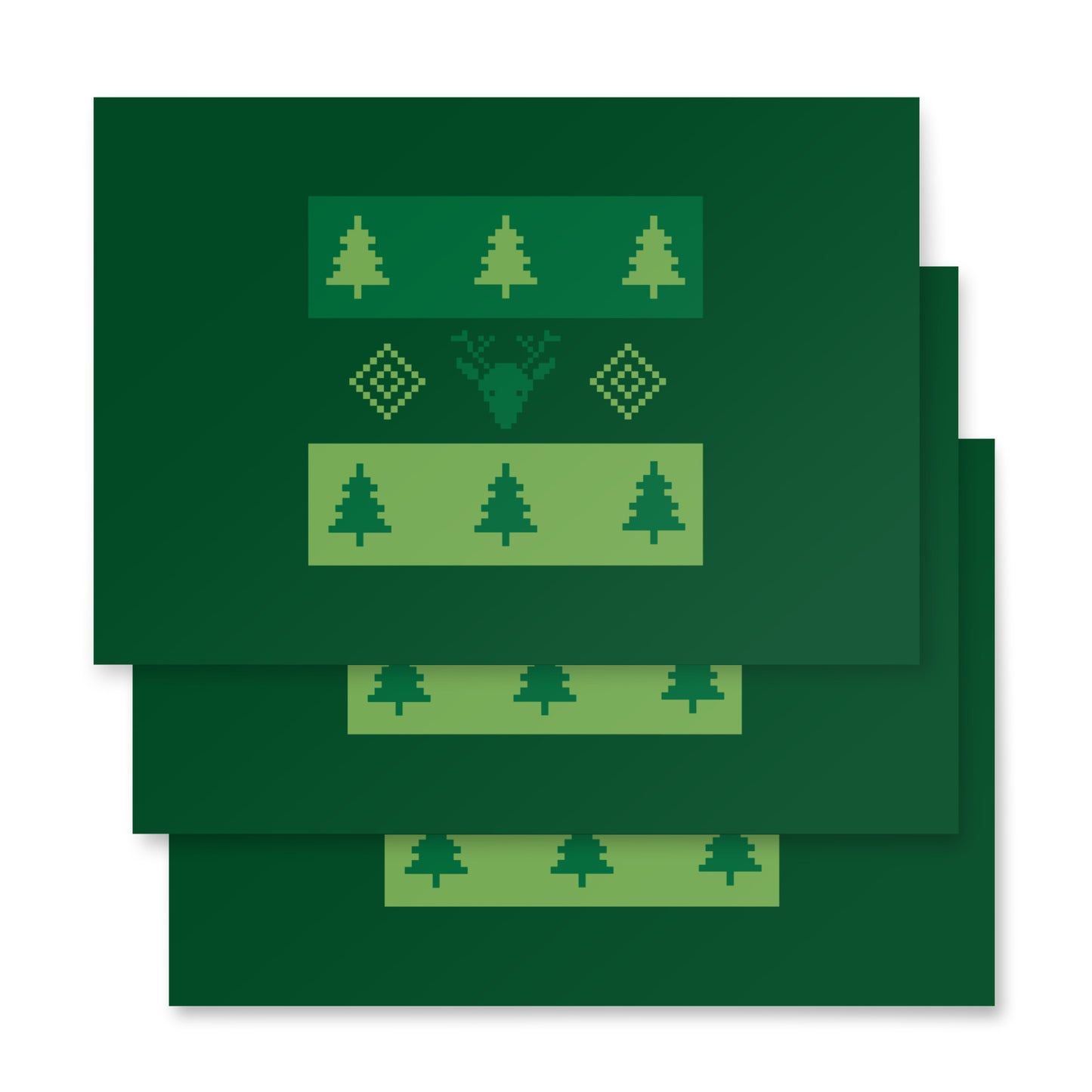 Wrapping Paper Sheets - Green Forest Ugly Sweater Print