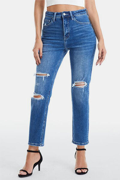 BAYEAS Distressed High Waist Mom Jeans