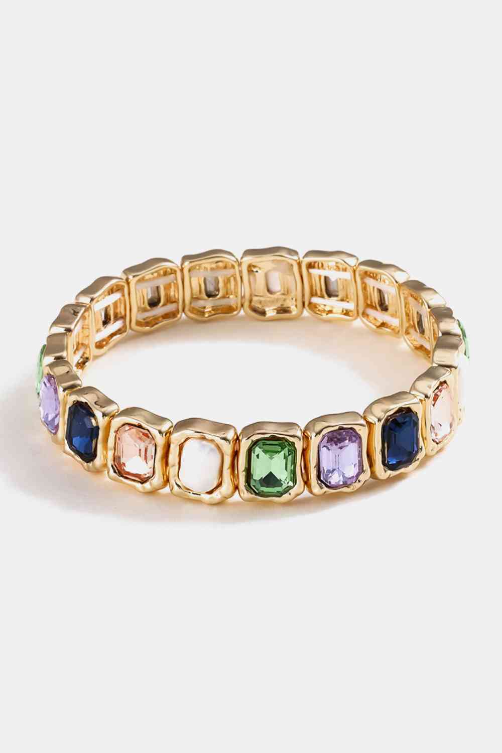 Colorful Glass Gems Alloy Bracelet