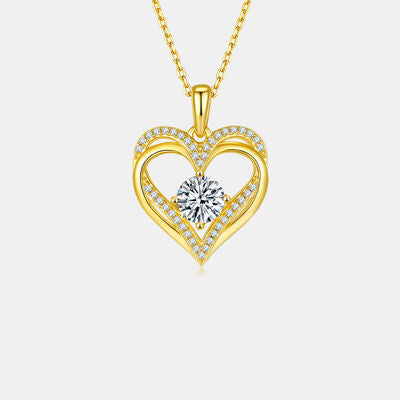 Moissanite 925 Sterling Silver Heart Necklace (1.2 ct. t.w.)