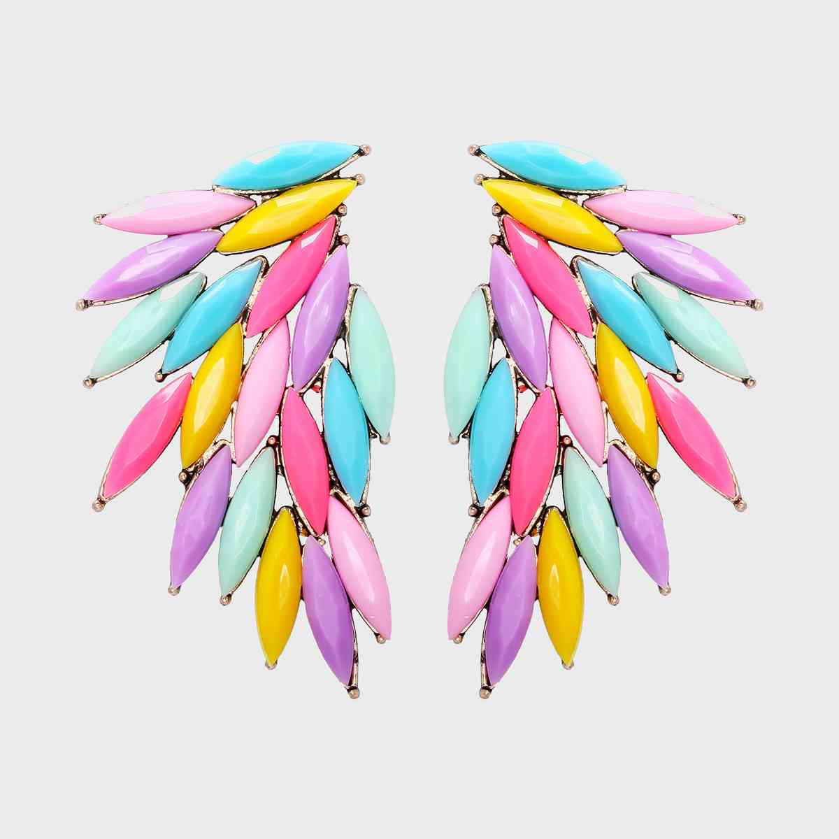 Angel Wing Alloy Acrylic Earrings