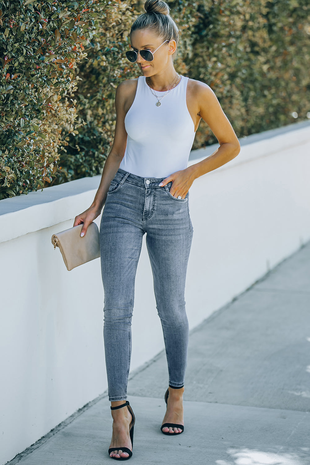 Skinny Jeans with Pockets - Ankle-Length