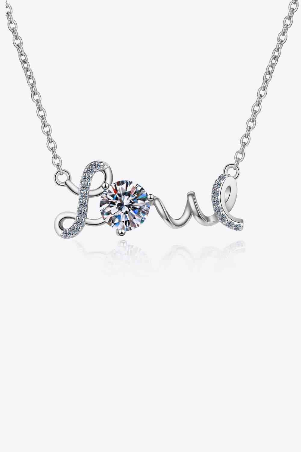 Love Letter Moissanite 925 Sterling Silver Necklace (1 ct. t.w.)