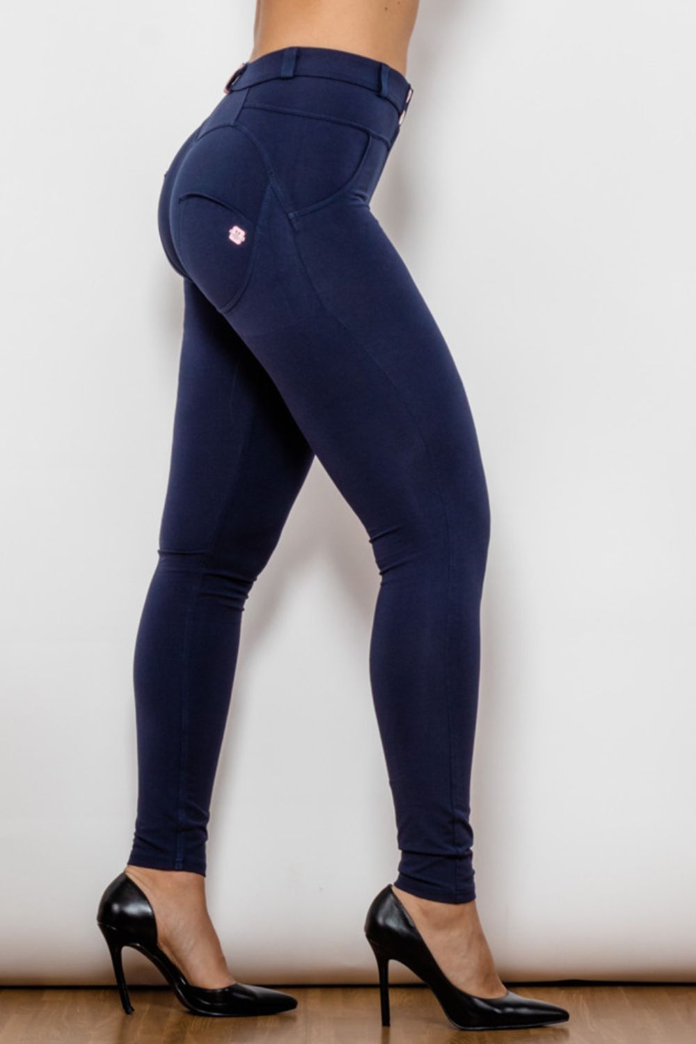 Buttoned Skinny Long Jeans - Navy