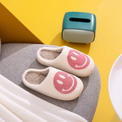 Melody Pink Smiley Face Slippers