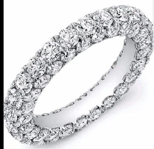 Micro Pave Diamond Veneer Sterling Silver Cubic Zirconia Eternity Band | Jewelry & Watches | micropave-diamond-veneer-sterling-silver-eternity-band-ring-813r100-399331015