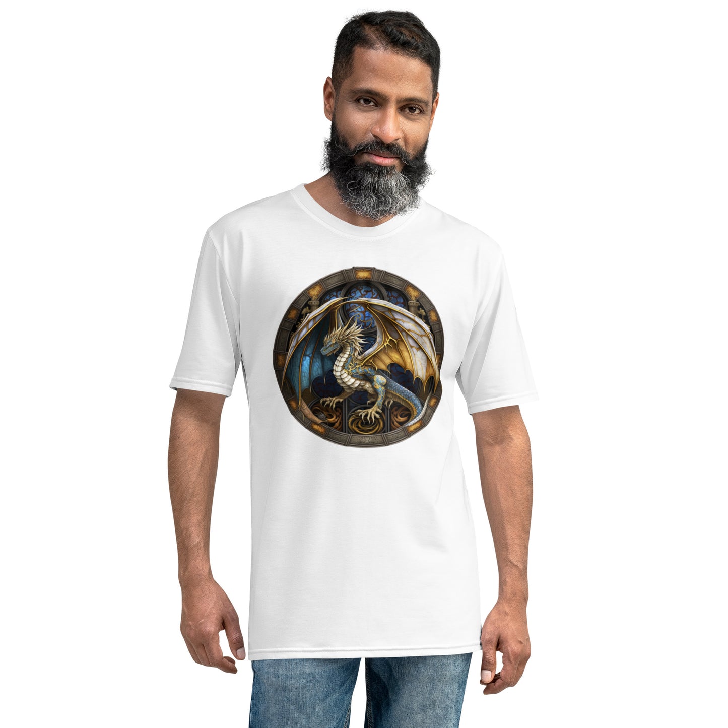 Golden Dragon Stained Glass Men's T-shirt