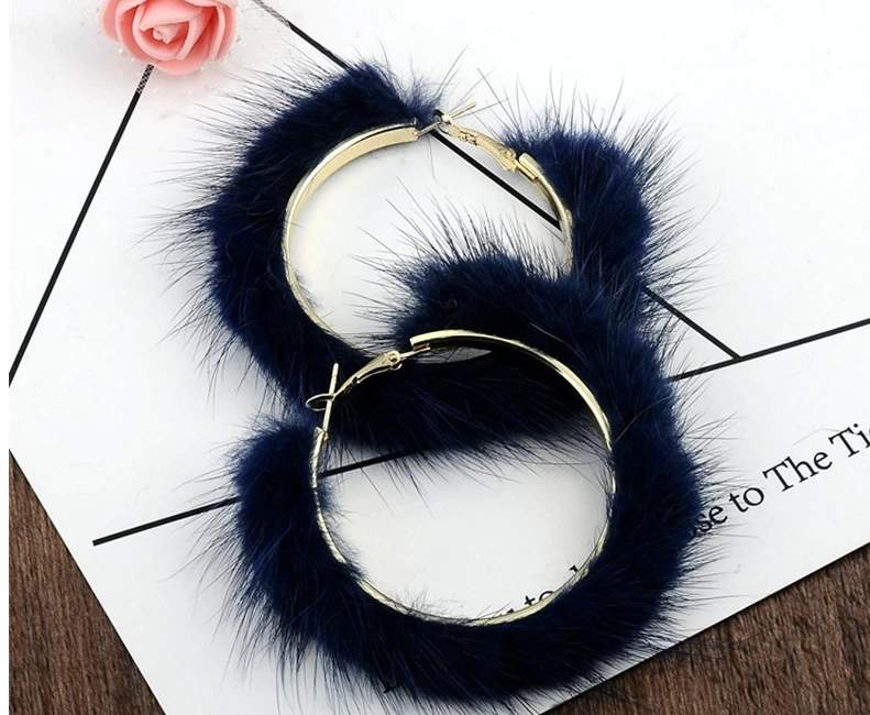 Plush Faux Fur Hoop Earrings | Earrings | plush-faux-fur-hoop-earrings