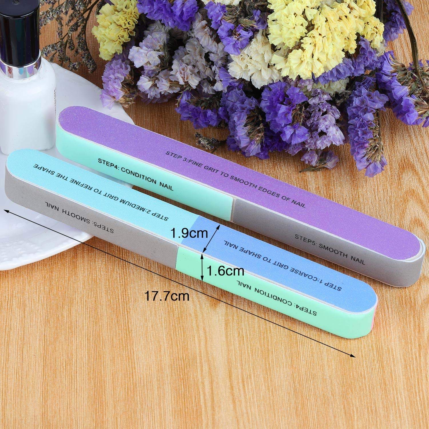 Zodaca 5 Pack Sponge Nail Files And Buffer, 100/180 Grit For Professional  Buffing Natural & Acrylic Nails Manicure, Purple : Target