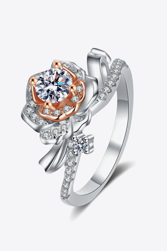 925 Sterling Silver Rose-Shaped Moissanite Ring (0.5 ct. t.w.)