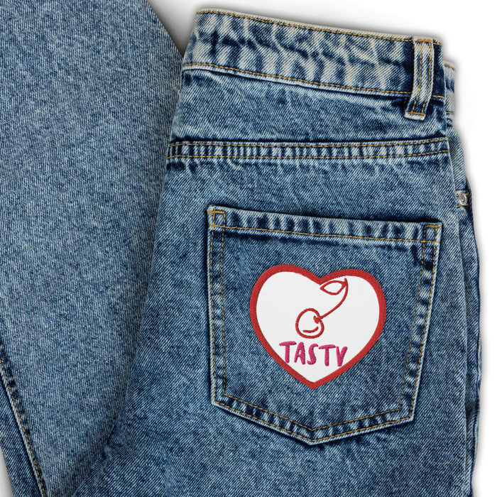Tasty Cherry Heart-shaped Embroidered Patch