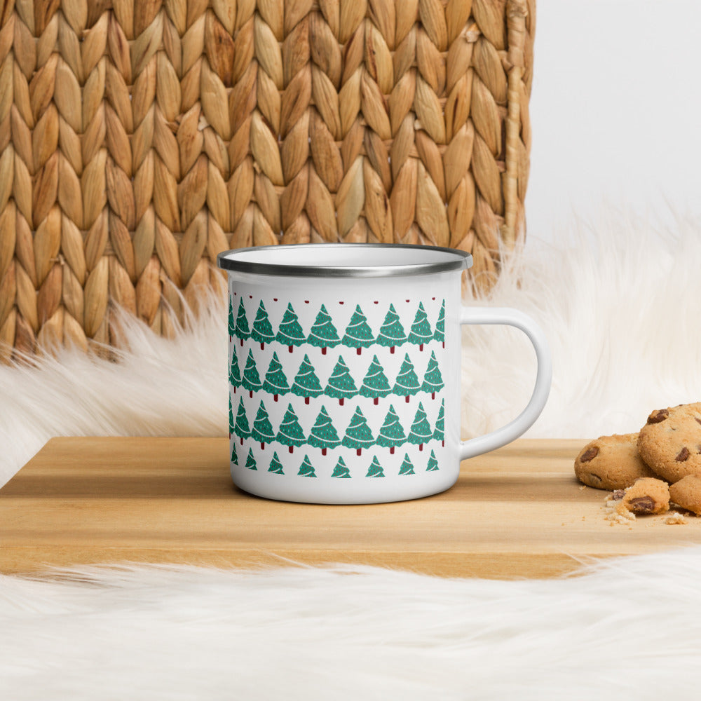 Enamel Mug - Christmas Trees | enamel-mug-christmas-trees