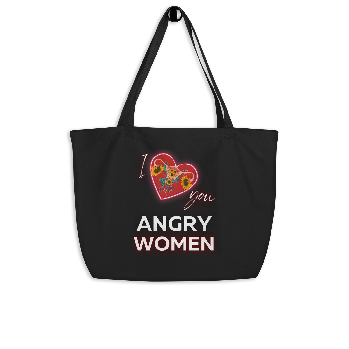Angry Women Girasol Bolso tote orgánico grande