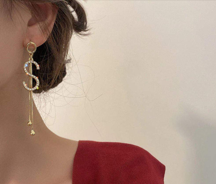Crystal Gold Pendant Earrings 🏢 | crystal-gold-pendant-earrings