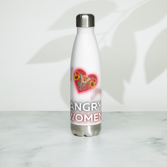 Angry Women Sunflower Stainless Steel Water Bottle